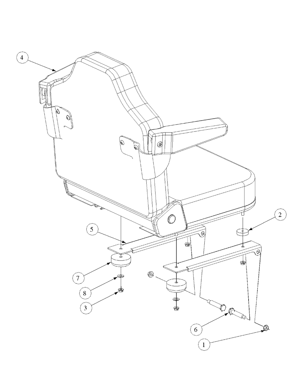 Seat Assembly Diagram and Parts List for M48-KW 53CB5DAV750-19-HP-OHV Cub Cadet Lawn Tractor